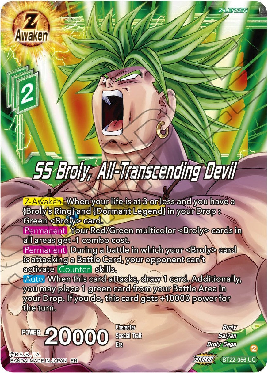 SS Broly, All-Transcending Devil (BT22-056) [Critical Blow] | Nerdhalla Games