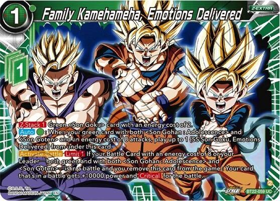 Family Kamehameha, Emotions Delivered (BT22-059) [Critical Blow] | Nerdhalla Games