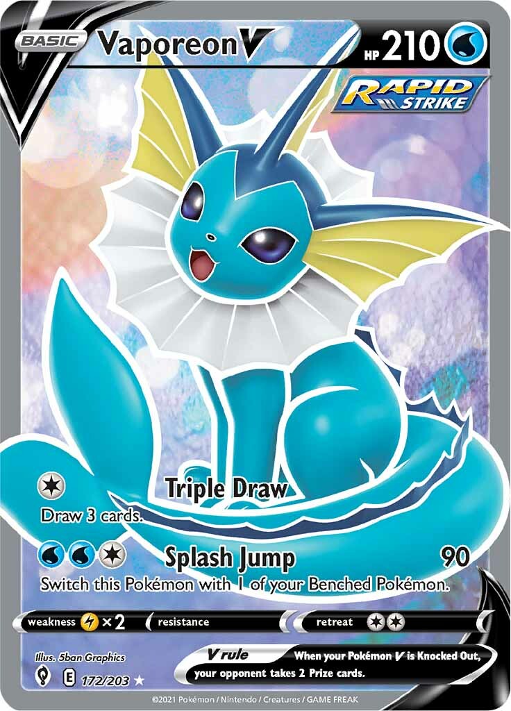 Vaporeon V (172/203) [Sword & Shield: Evolving Skies] | Nerdhalla Games