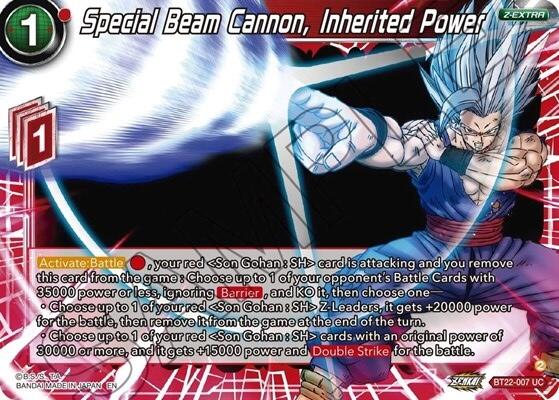 Special Beam Cannon, Inherited Power (BT22-007) [Critical Blow] | Nerdhalla Games