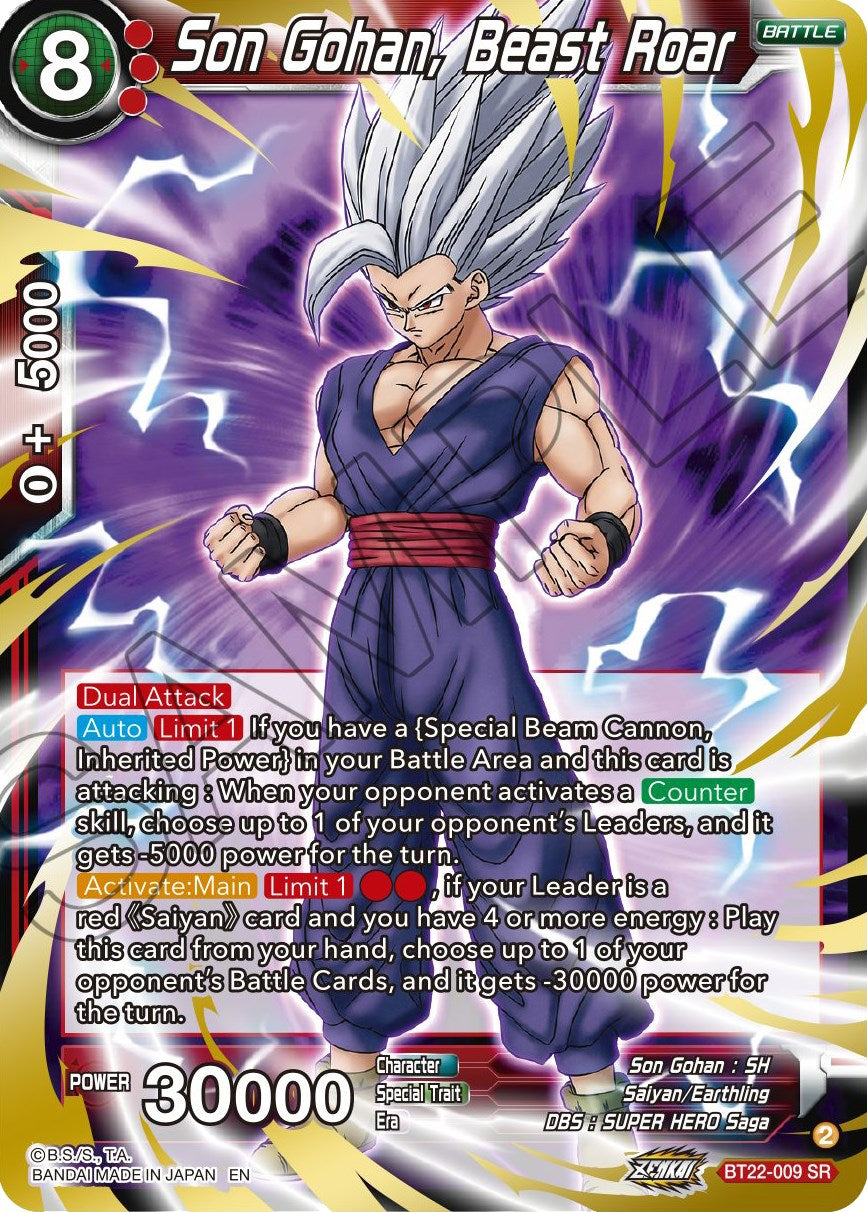 Son Gohan, Beast Roar (BT22-009) [Critical Blow] | Nerdhalla Games