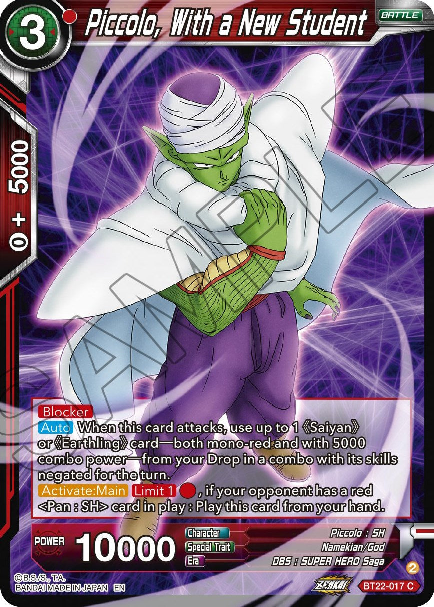 Piccolo, With a New Student (BT22-017) [Critical Blow] | Nerdhalla Games