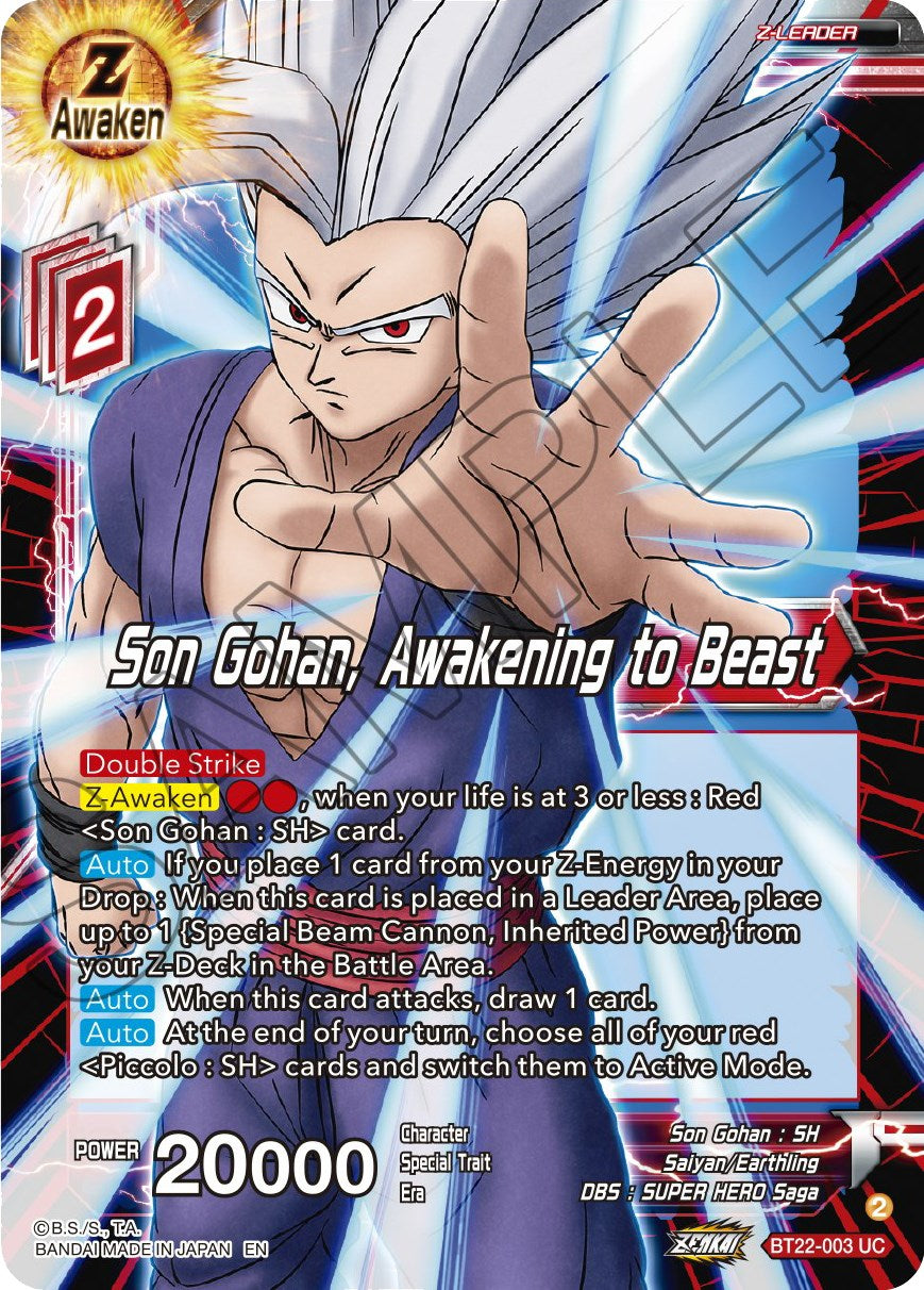 Son Gohan, Awakening to Beast (BT22-003) [Critical Blow] | Nerdhalla Games