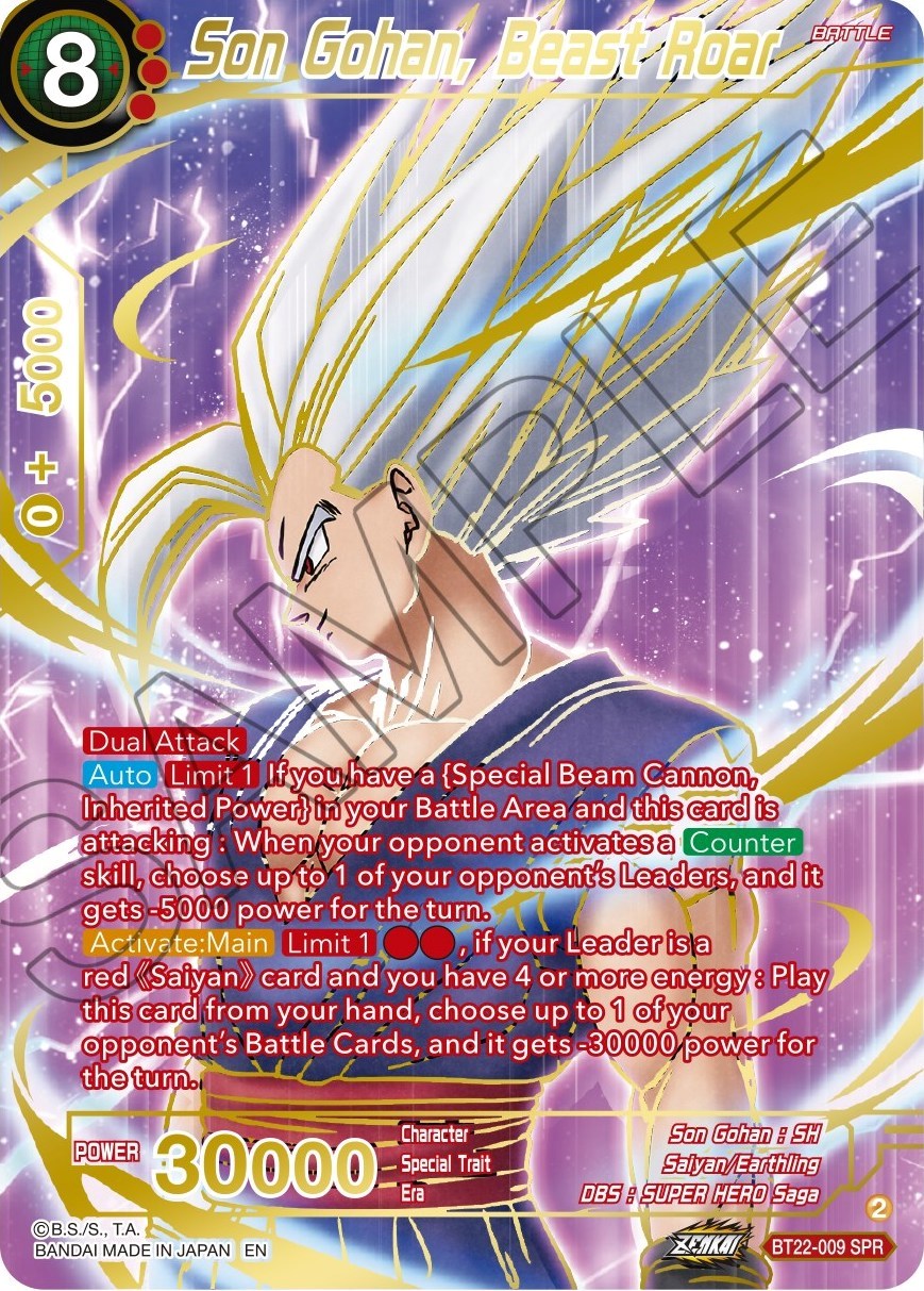 Son Gohan, Beast Roar (SPR) (BT22-009) [Critical Blow] | Nerdhalla Games