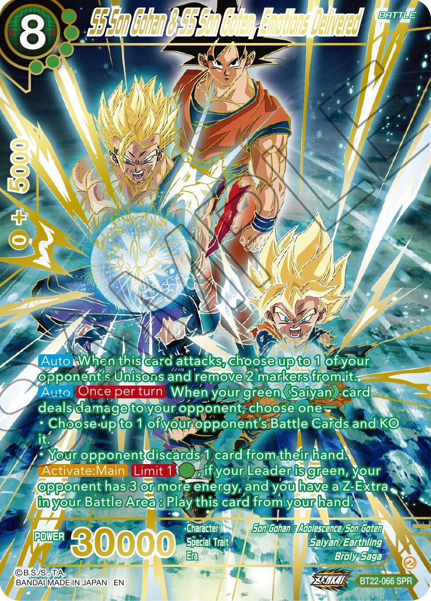 SS Son Gohan & SS Son Goten, Emotions Delivered (SPR) (BT22-066) [Critical Blow] | Nerdhalla Games