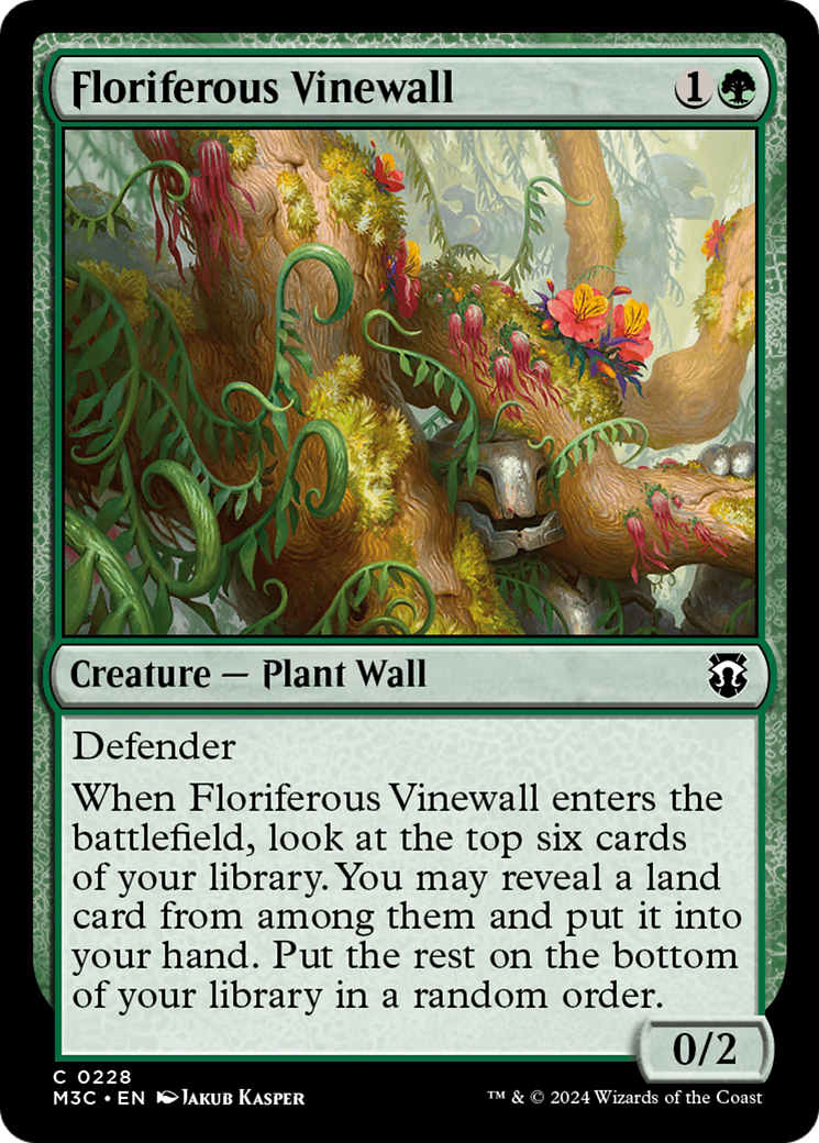 Floriferous Vinewall (Ripple Foil) [Modern Horizons 3 Commander] | Nerdhalla Games