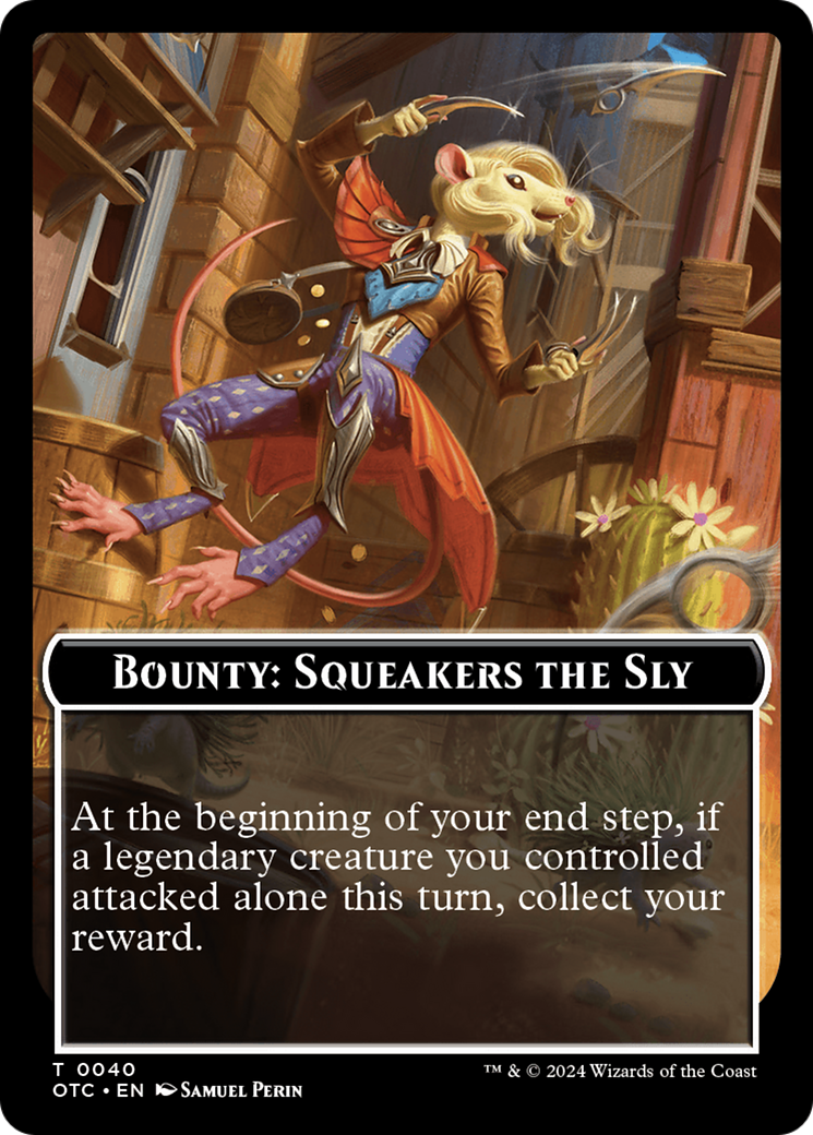 Bounty: Squeakers the Sly // Bounty Rules Double-Sided Token [Outlaws of Thunder Junction Commander Tokens] | Nerdhalla Games