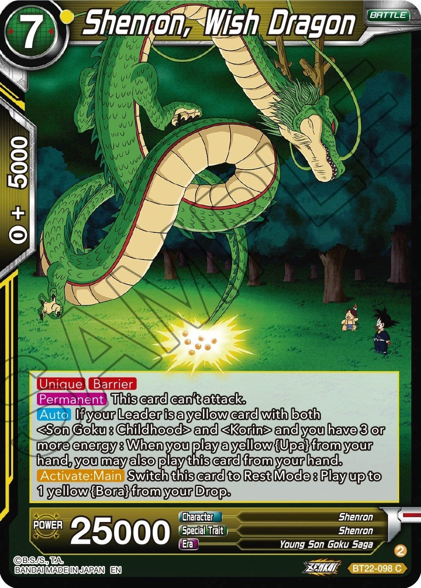 Shenron, Wish Dragon (BT22-098) [Critical Blow] | Nerdhalla Games