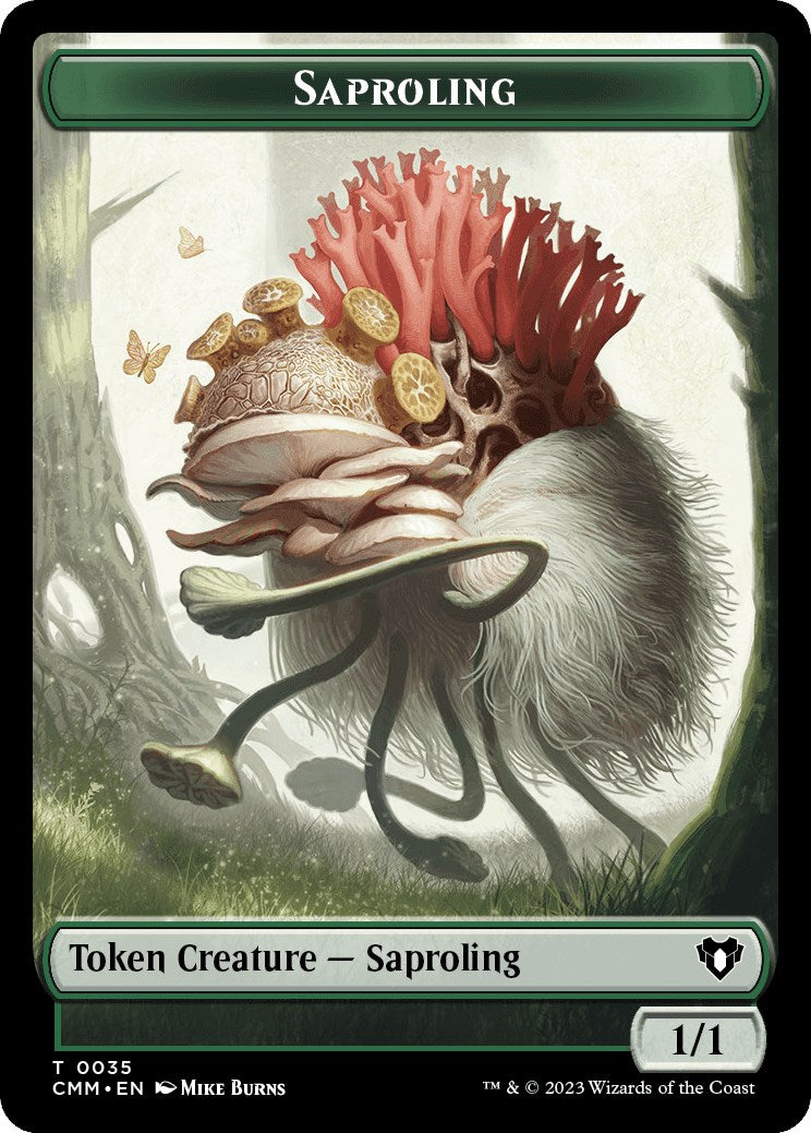 Saproling // Elf Druid Double-Sided Token [Commander Masters Tokens] | Nerdhalla Games