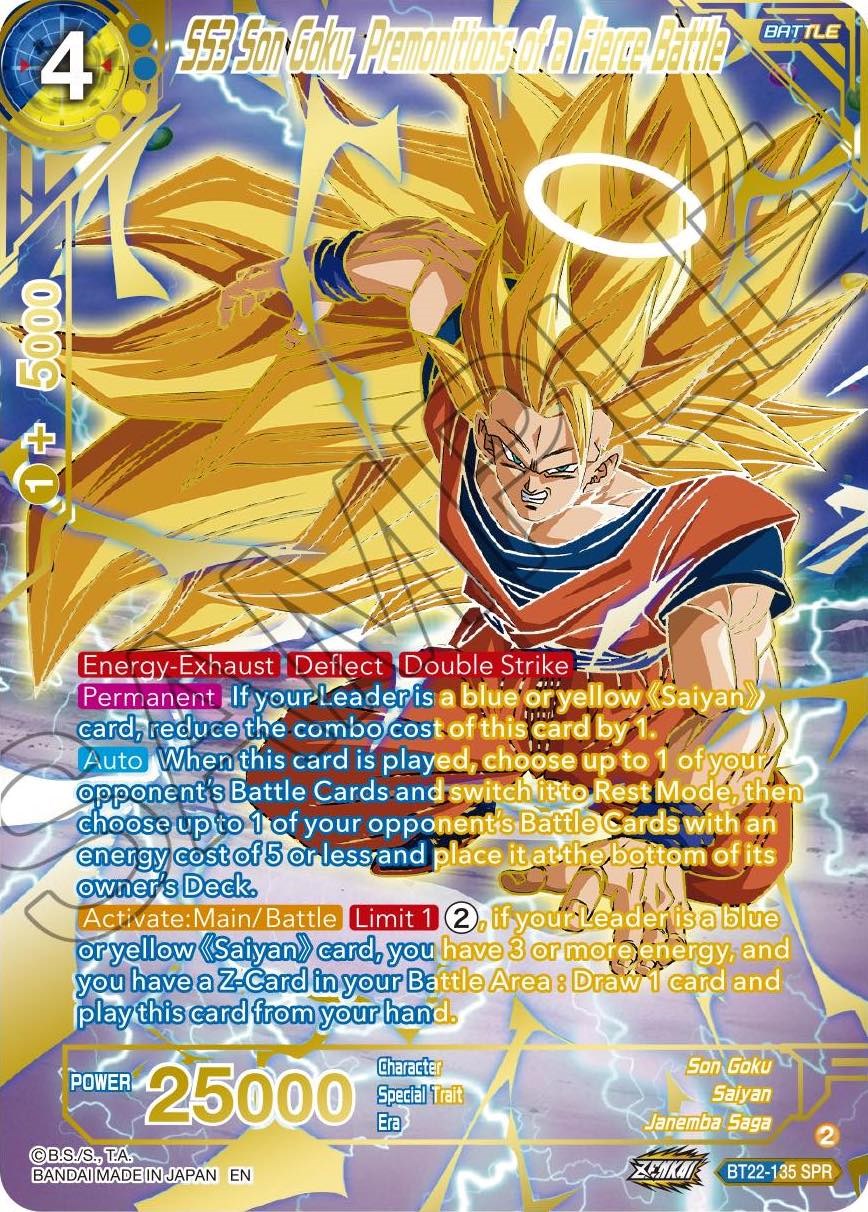 SS3 Son Goku, Premonitions of a Fierce Battle (SPR) (BT22-135) [Critical Blow] | Nerdhalla Games