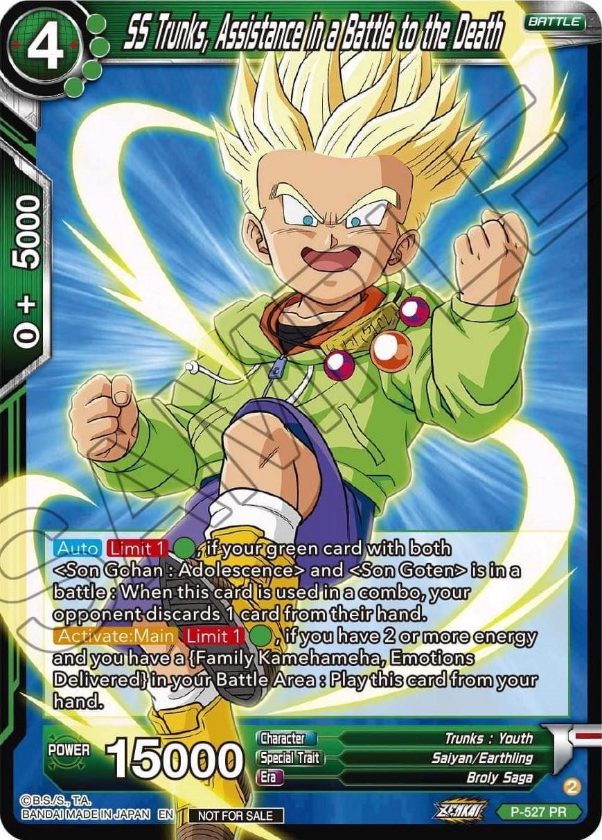 SS Trunks, Assistance in a Battle to the Death (Zenkai Series Tournament Pack Vol.5) (P-527) [Tournament Promotion Cards] | Nerdhalla Games