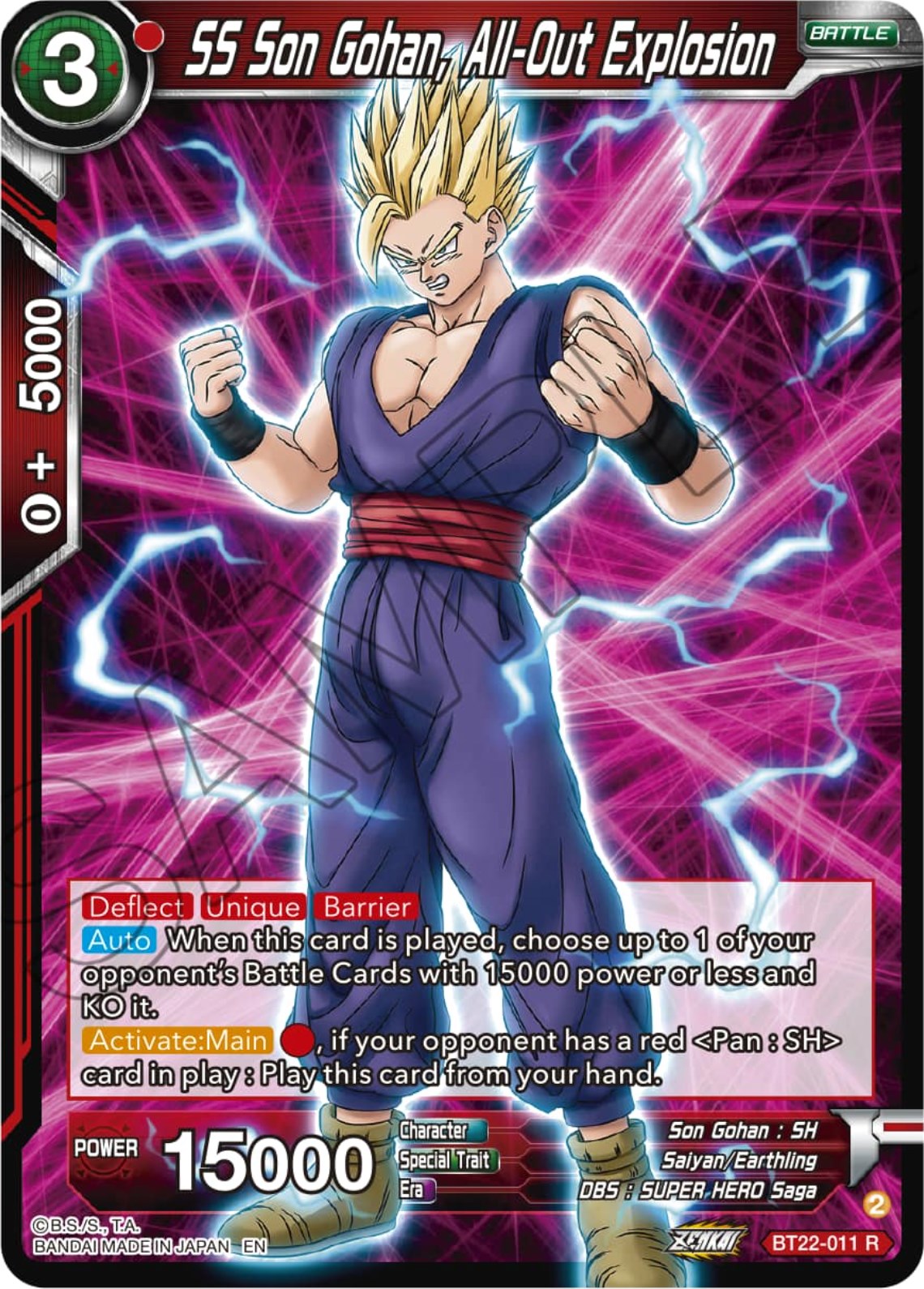 SS Son Gohan, All-Out Explosion (BT22-011) [Critical Blow] | Nerdhalla Games