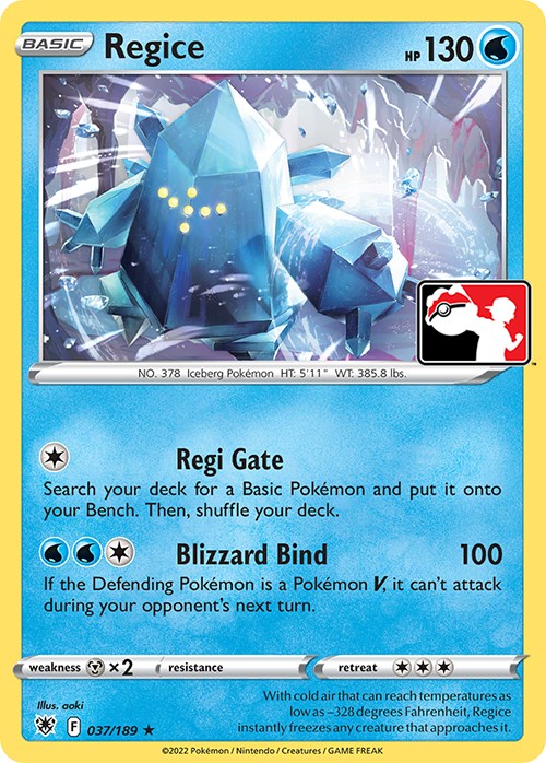 Regice (037/189) [Prize Pack Series Three] | Nerdhalla Games