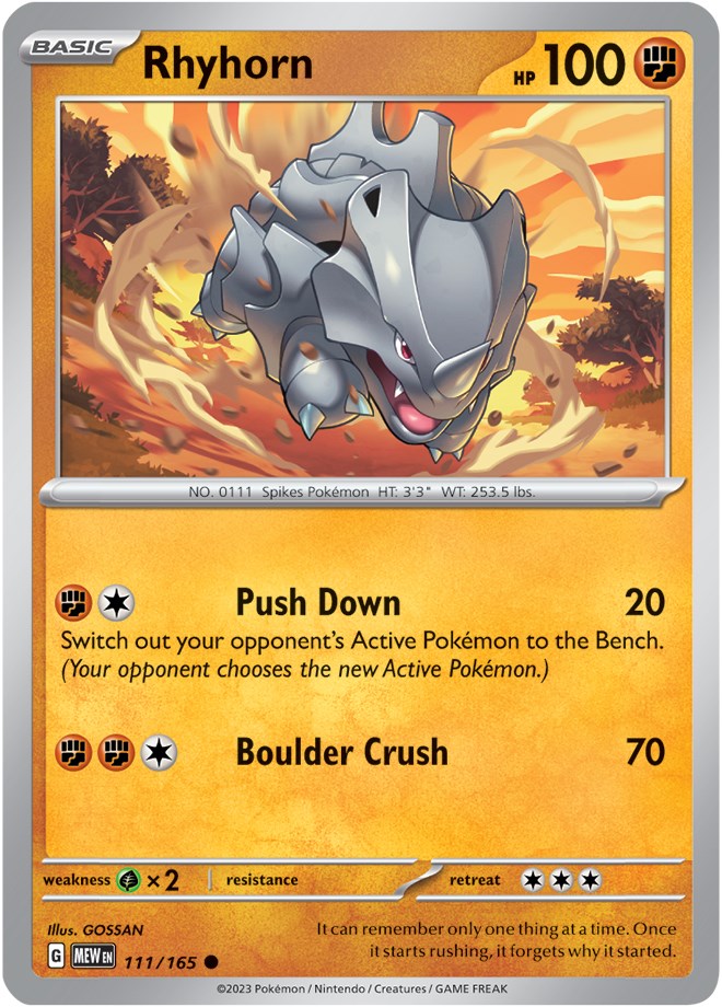 Rhyhorn (111/165) [Scarlet & Violet 151] | Nerdhalla Games