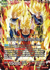 Son Goku & Vegeta & Trunks // SS Son Goku, SS Vegeta, & SS Trunks, the Ultimate Team (Fighter's Ambition Holiday Pack) (BT19-001) [Tournament Promotion Cards] | Nerdhalla Games