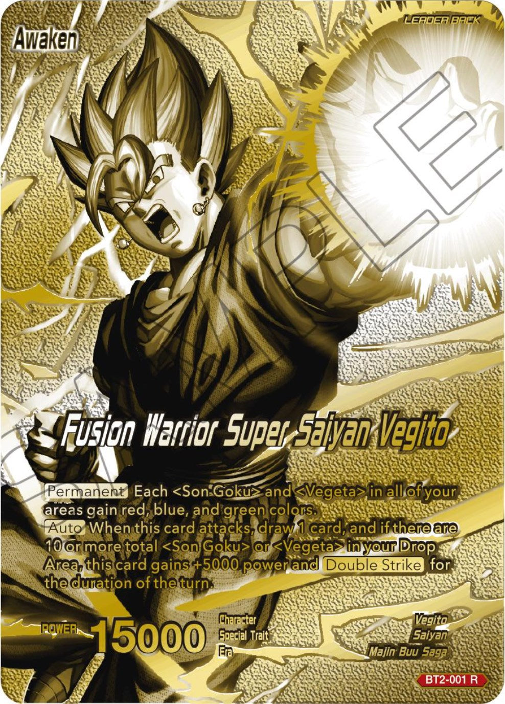 Vegito // Fusion Warrior Super Saiyan Vegito (Championship 2023 Golden Card Vol.3) (BT2-001) [Tournament Promotion Cards] | Nerdhalla Games