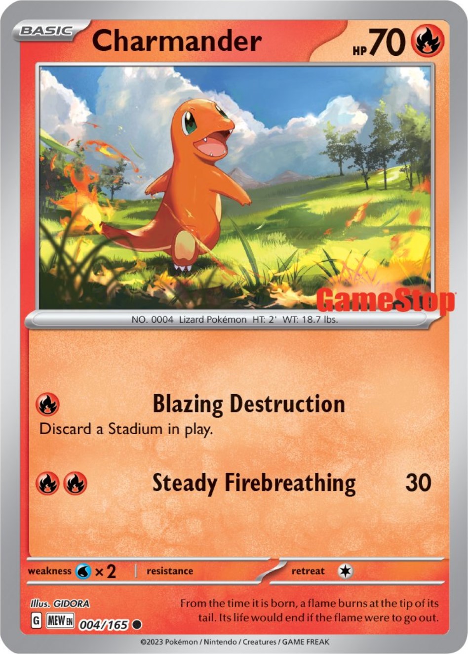 Charmander (004/165) (GameStop Exclusive) [Scarlet & Violet: 151] | Nerdhalla Games