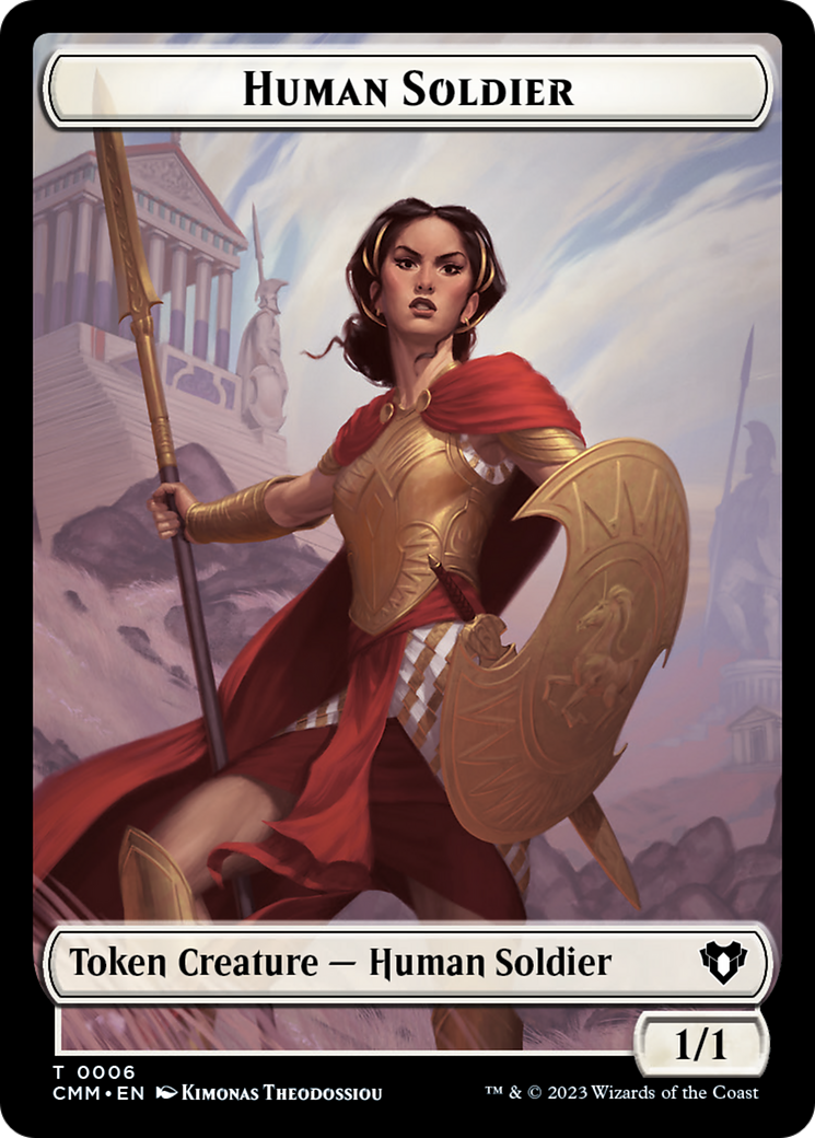 Human Soldier // Elemental (0025) Double-Sided Token [Commander Masters Tokens] | Nerdhalla Games