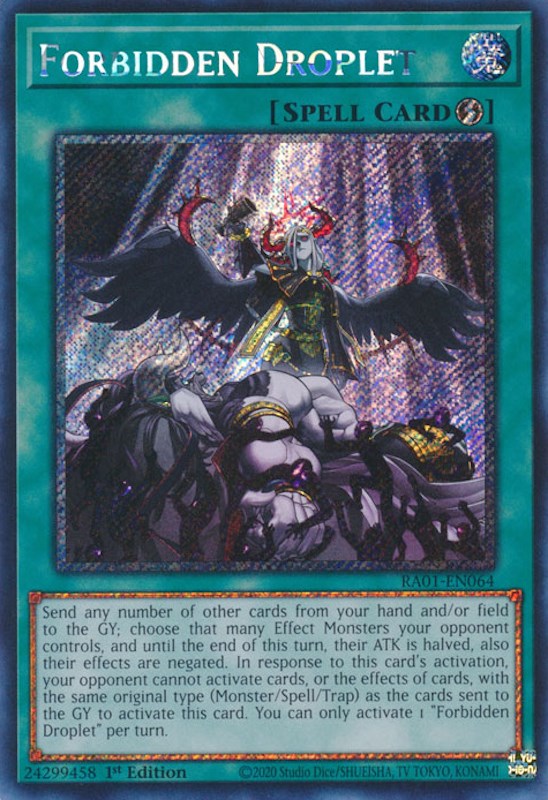 Forbidden Droplet [RA01-EN064] Platinum Secret Rare | Nerdhalla Games