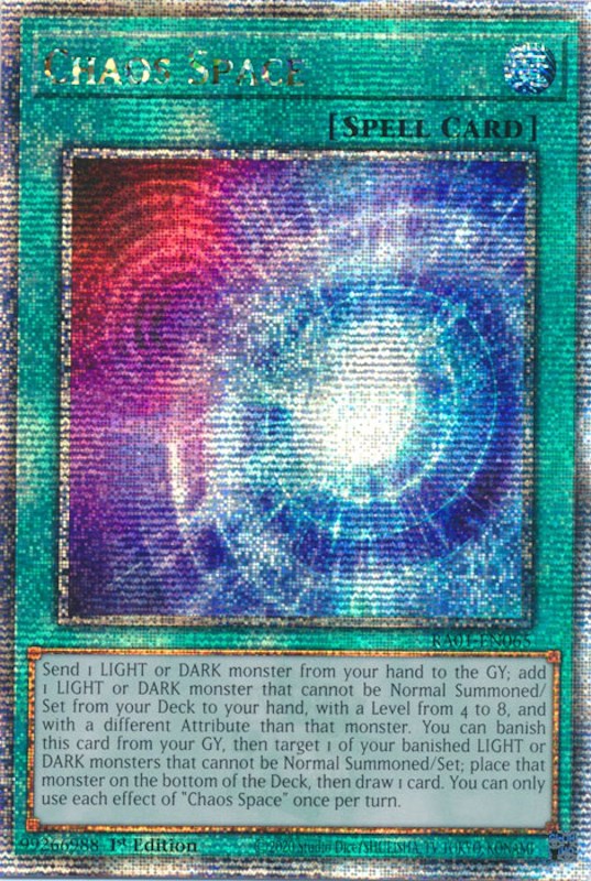 Chaos Space [RA01-EN065] Quarter Century Secret Rare | Nerdhalla Games