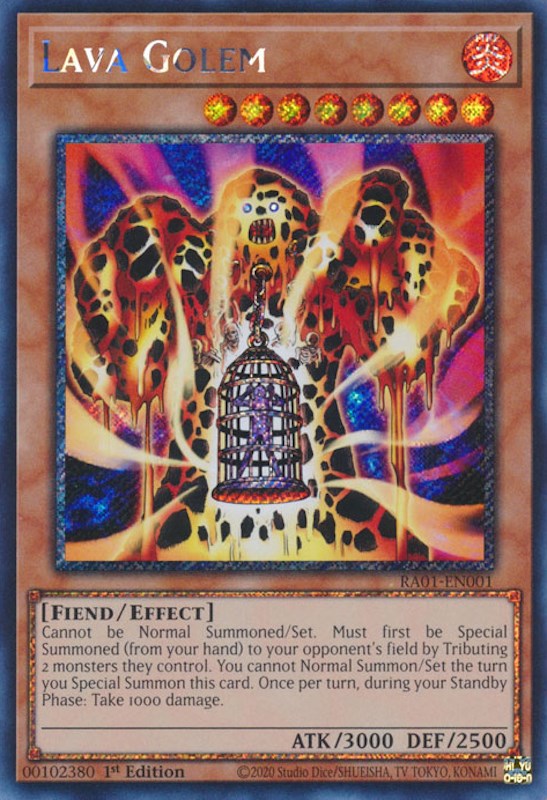 Lava Golem [RA01-EN001] Platinum Secret Rare | Nerdhalla Games