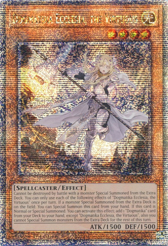 Dogmatika Ecclesia, the Virtuous [RA01-EN020] Quarter Century Secret Rare | Nerdhalla Games