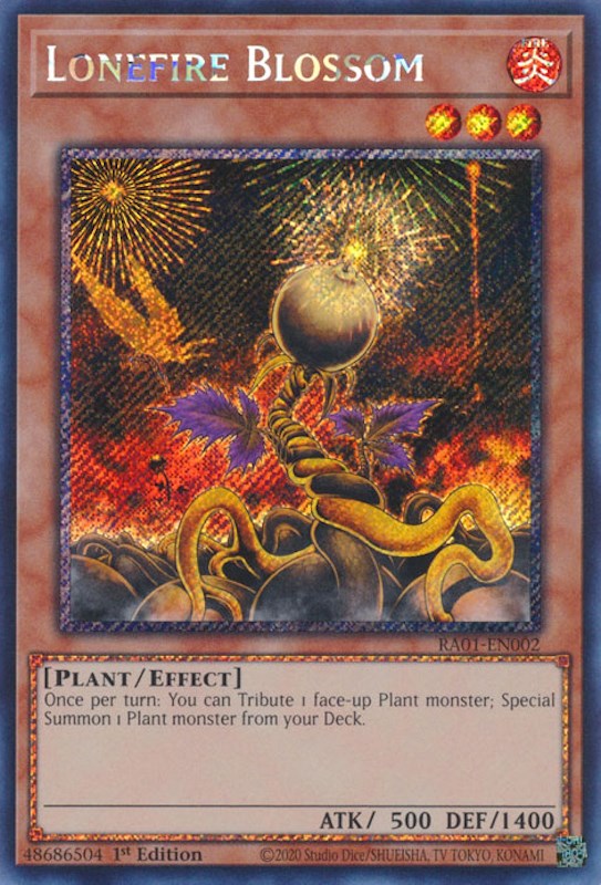 Lonefire Blossom [RA01-EN002] Prismatic Secret Rare | Nerdhalla Games