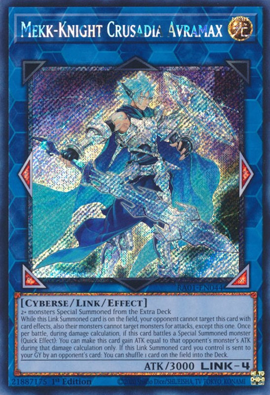 Mekk-Knight Crusadia Avramax [RA01-EN044] Platinum Secret Rare | Nerdhalla Games