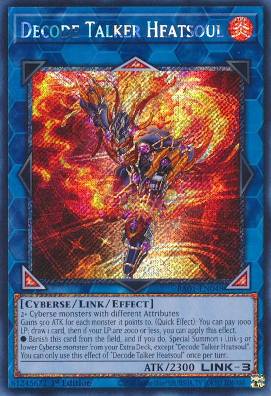 Decode Talker Heatsoul [RA01-EN048] Platinum Secret Rare | Nerdhalla Games