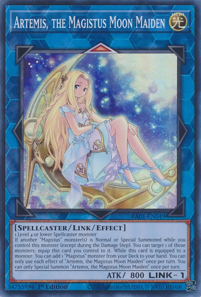 Artemis, the Magistus Moon Maiden [RA01-EN049] Super Rare | Nerdhalla Games