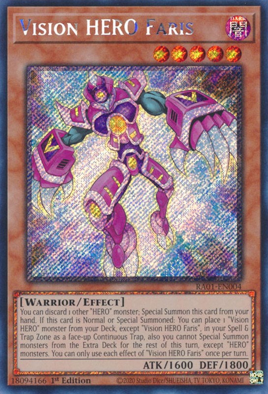 Vision HERO Faris [RA01-EN004] Platinum Secret Rare | Nerdhalla Games