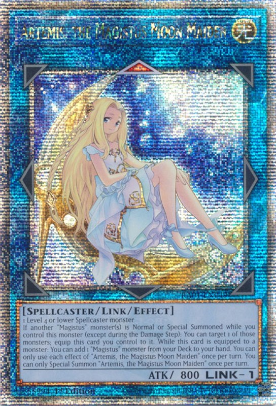 Artemis, the Magistus Moon Maiden [RA01-EN049] Quarter Century Secret Rare | Nerdhalla Games