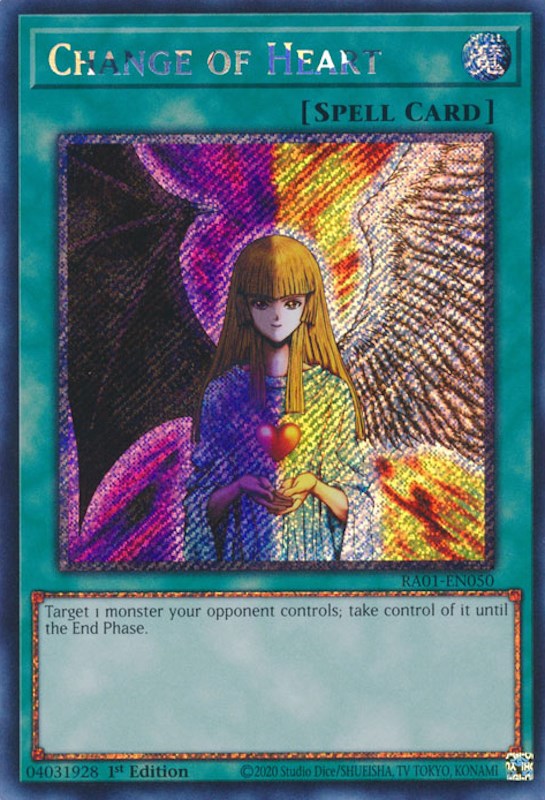 Change of Heart [RA01-EN050] Platinum Secret Rare | Nerdhalla Games