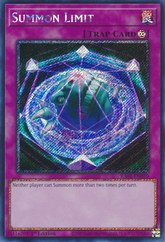 Summon Limit [RA01-EN070] Platinum Secret Rare | Nerdhalla Games