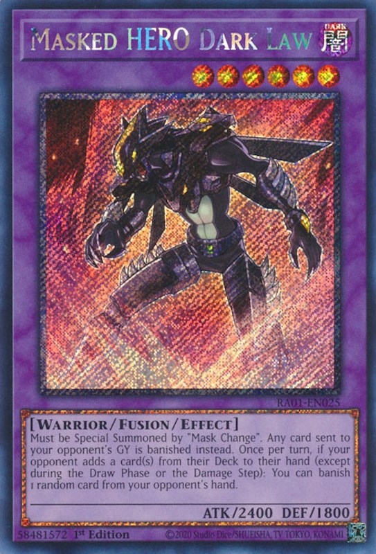 Masked HERO Dark Law [RA01-EN025] Platinum Secret Rare | Nerdhalla Games