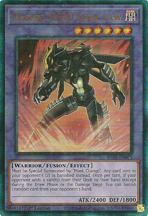 Masked HERO Dark Law [RA01-EN025] Prismatic Ultimate Rare | Nerdhalla Games