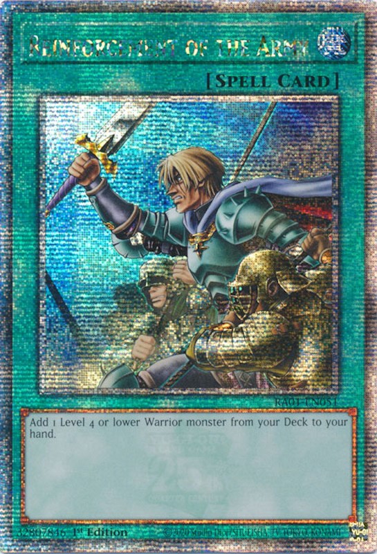 Reinforcement of the Army [RA01-EN051] Quarter Century Secret Rare | Nerdhalla Games