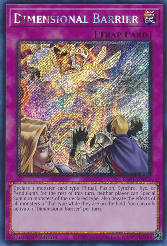 Dimensional Barrier [RA01-EN072] Platinum Secret Rare | Nerdhalla Games