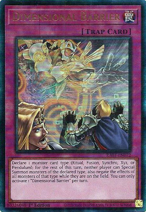 Dimensional Barrier [RA01-EN072] Prismatic Ultimate Rare | Nerdhalla Games