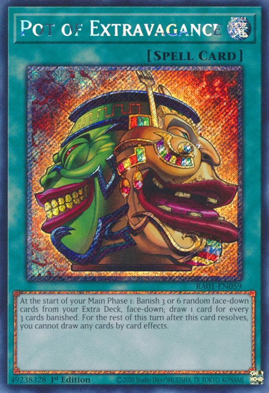 Pot of Extravagance [RA01-EN059] Platinum Secret Rare | Nerdhalla Games