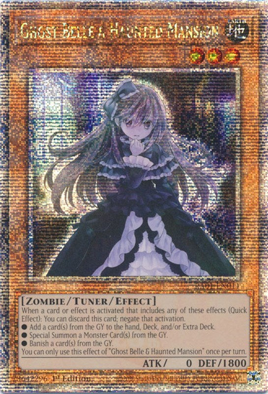 Ghost Belle & Haunted Mansion [RA01-EN011] Quarter Century Secret Rare | Nerdhalla Games