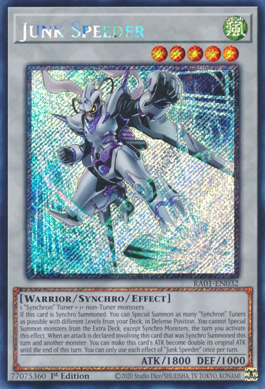 Junk Speeder [RA01-EN032] Platinum Secret Rare | Nerdhalla Games