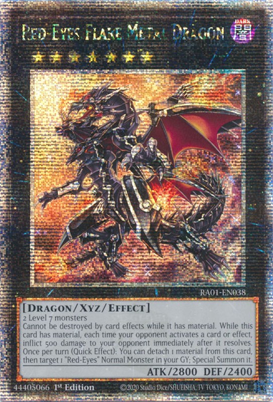 Red-Eyes Flare Metal Dragon [RA01-EN038] Quarter Century Secret Rare | Nerdhalla Games