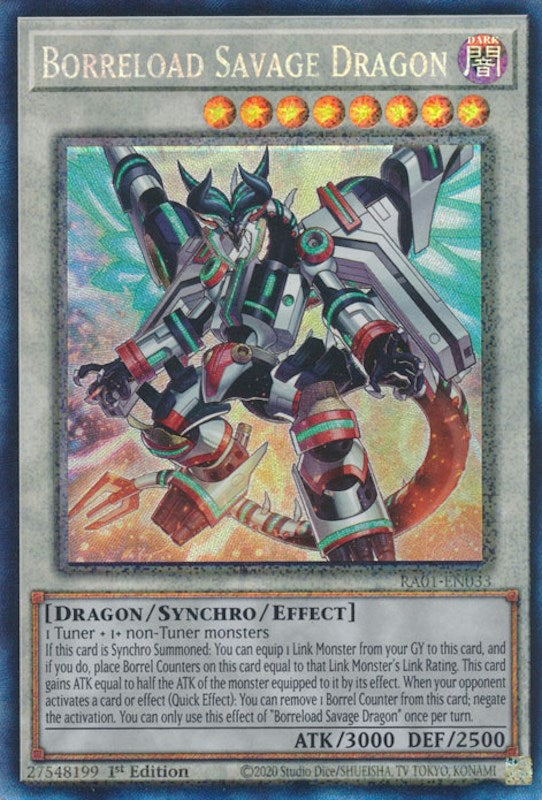 Borreload Savage Dragon [RA01-EN033] Prismatic Collector's Rare | Nerdhalla Games