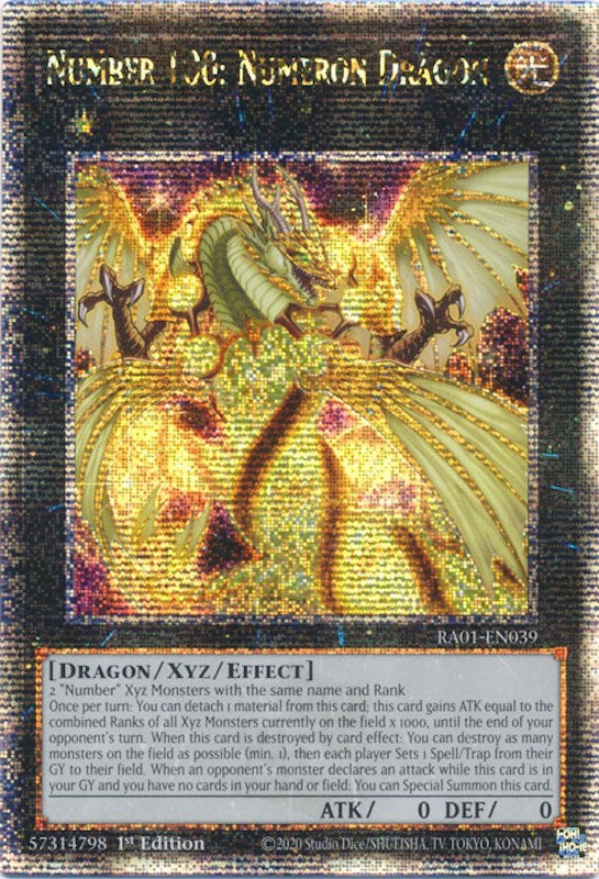 Number 100: Numeron Dragon [RA01-EN039] Quarter Century Secret Rare | Nerdhalla Games