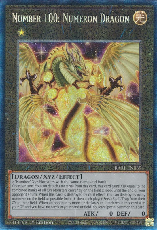 Number 100: Numeron Dragon [RA01-EN039] Prismatic Collector's Rare | Nerdhalla Games