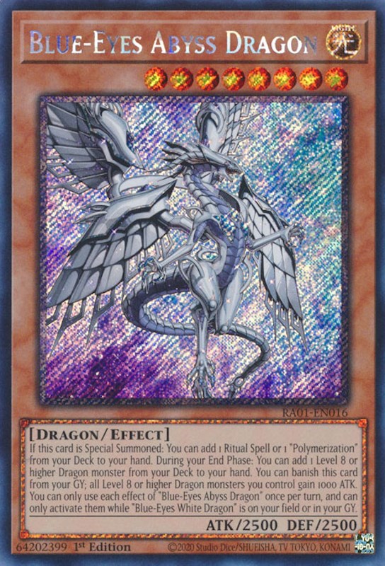 Blue-Eyes Abyss Dragon [RA01-EN016] Platinum Secret Rare | Nerdhalla Games