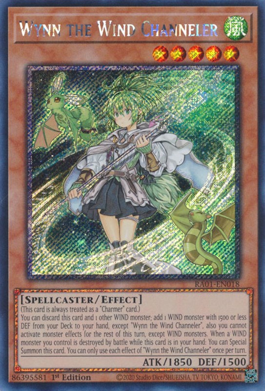 Wynn the Wind Channeler [RA01-EN018] Platinum Secret Rare | Nerdhalla Games