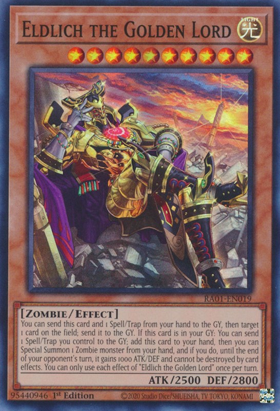 Eldlich the Golden Lord (Alternate Art) [RA01-EN019] Super Rare | Nerdhalla Games