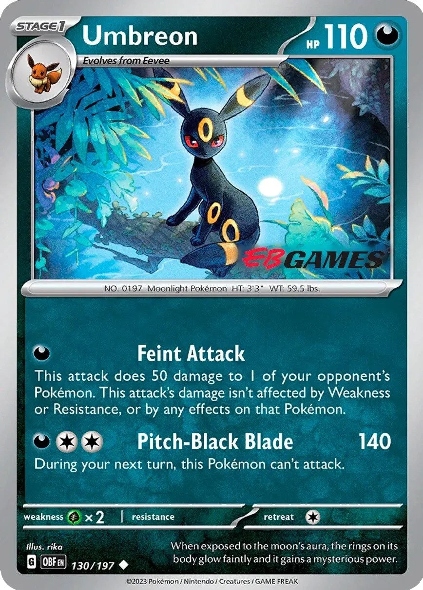 Umbreon (130/197) (EBGames Exclusive) [Scarlet & Violet: Obsidian Flames] | Nerdhalla Games